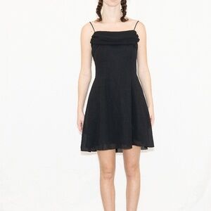 Vintage black formal mini dress cowl neck size 10 betsey & adam